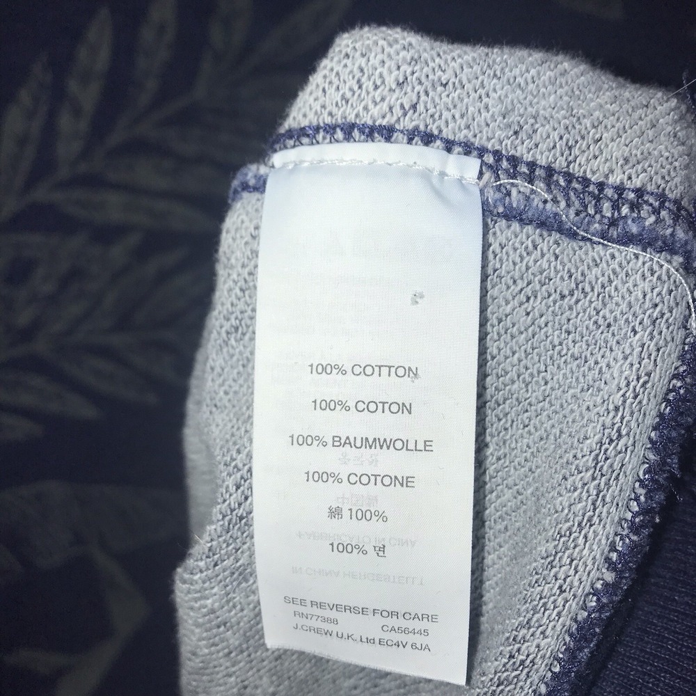 Wallace & Barnes Terry Sweatshirt Blue Floral Crew Pullover‎ Sweater Mens Small - Picture 3 of 9